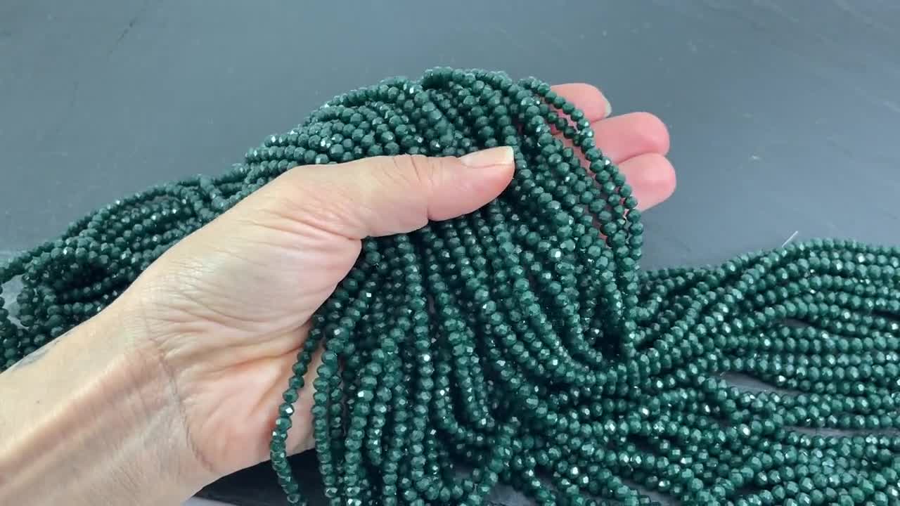 4 mm ファセット クリスタル ロンデル ビーズ ストランド、不透明