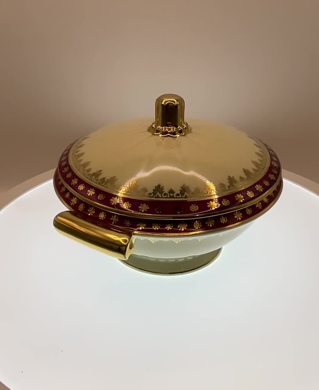 Stunning French Vintage Limoges France Porcelain D'art Lidded