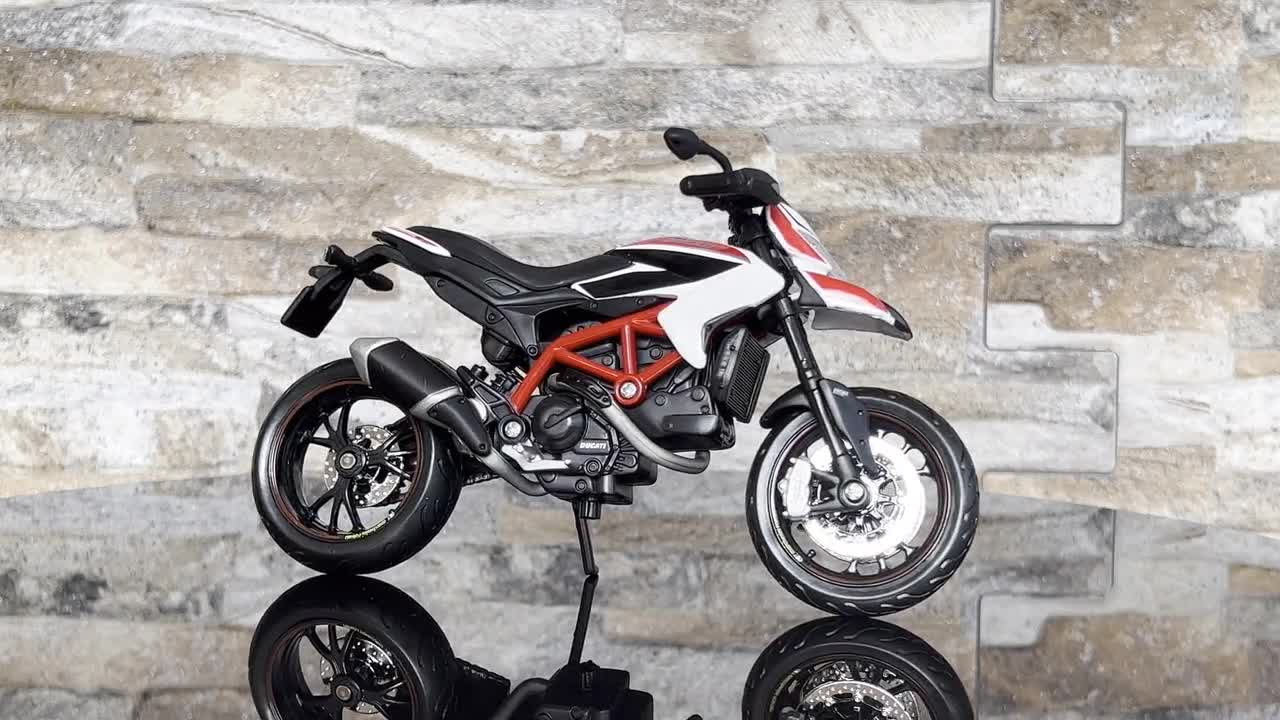 Ducati Hypermotard SP 1/12 ダイキャストモデル 2013 Ducati Hypermotard SP White with Black and Red Stripes