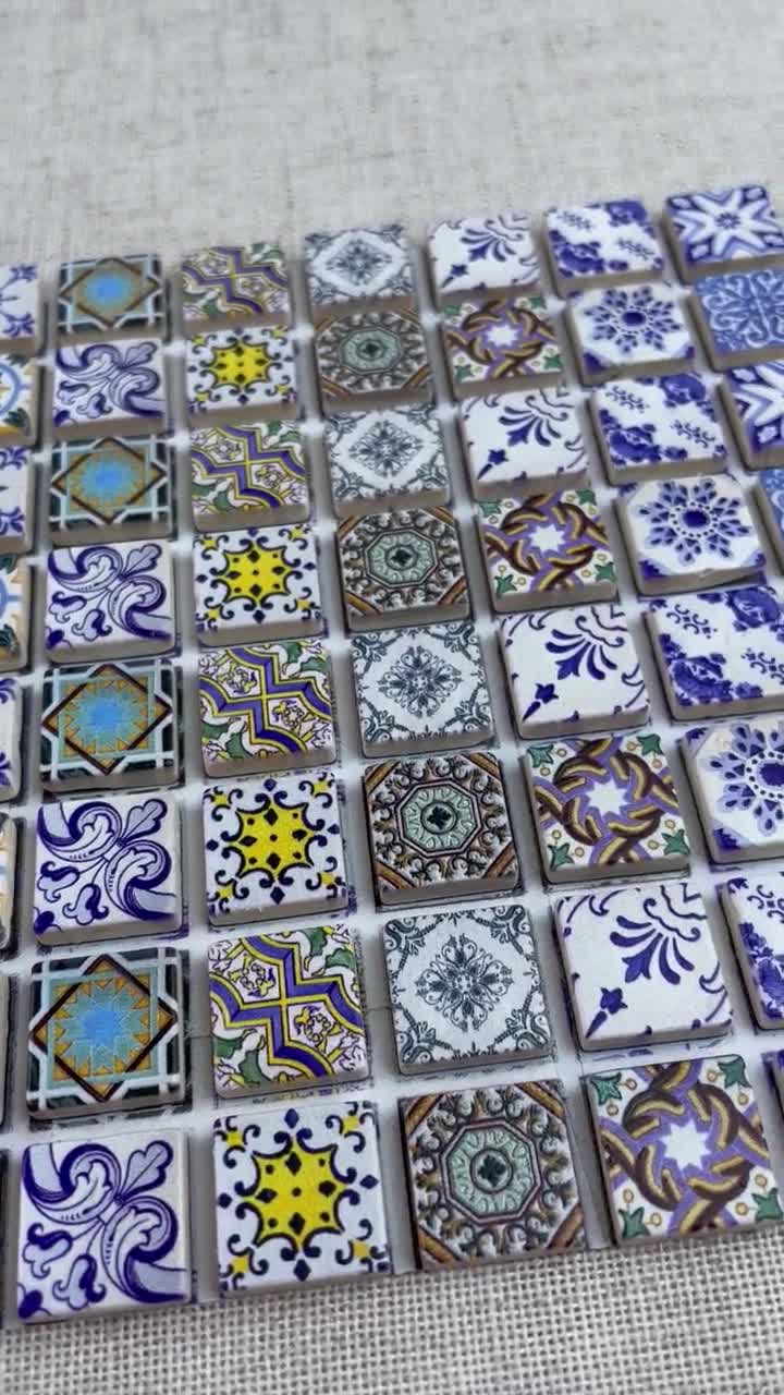 Dollhouse Tile Flooring, Miniature Ceramic Tiles for Realistic Floor, 1:12  Scale Small Square Tiles, Crafts Wall Mosaics, Tile Coaster, 2055 