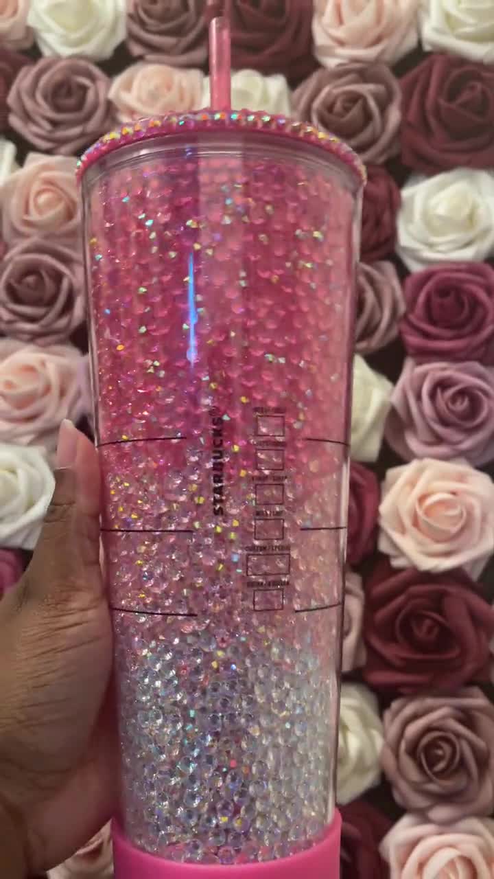 Three Color Ombre Pink and Black Rhinestone Filled Tumblerrhinestone Lid  Reverse Rhinestones -  Norway