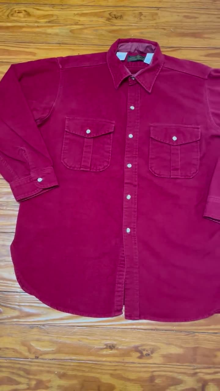 Vintage Button Up - Eddie Bauer Button Up Shirt (90s / Extra Large / XL /  Button Down Shirt / Long Sleeve Shirt / Heavy Shirt / Warm Shirt)