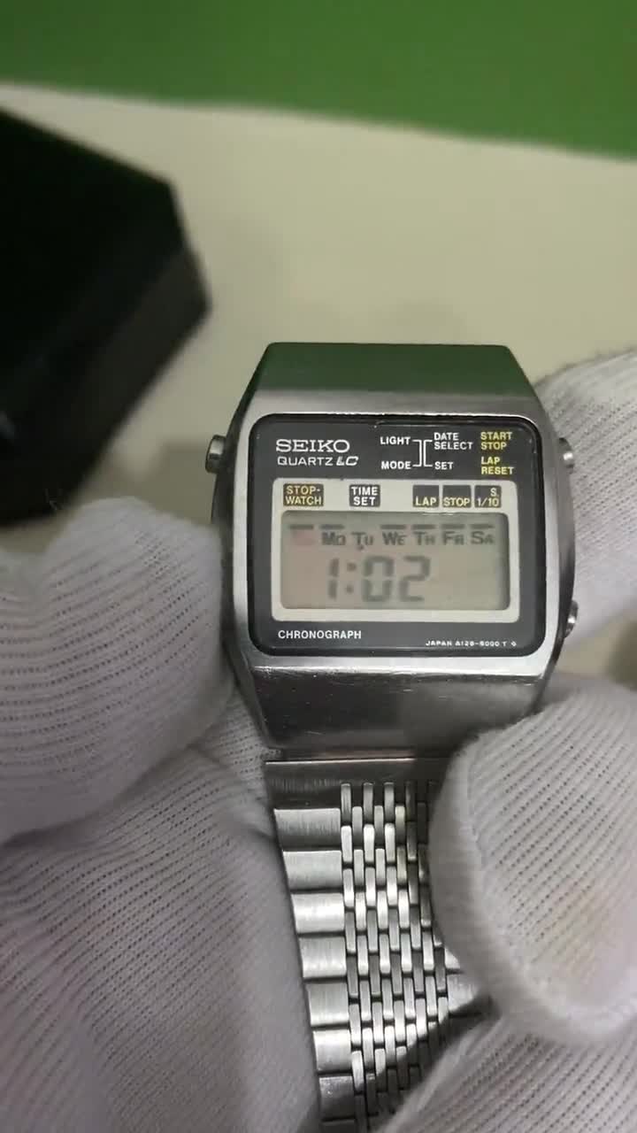 Seiko Lc Chronograph / A128-5000 / 1978 Seiko 12kt Silver