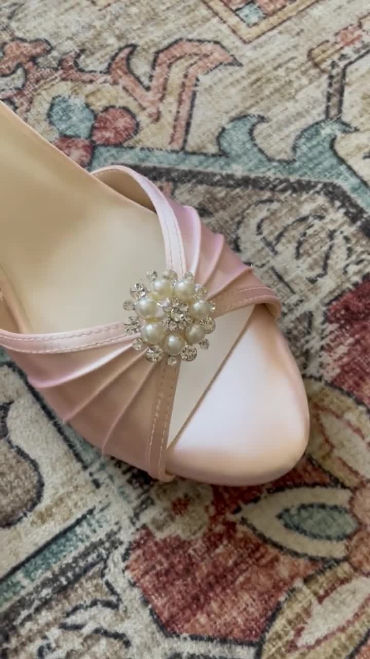 Pink wedding hotsell shoes low heel