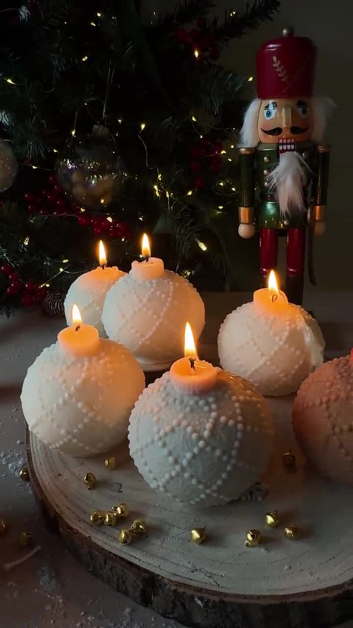 Bougie En Cire De Soja Parfumée En Forme De Sapin De Noël, Décoration De Parfum De Maison Pour Les Fêtes, Centre De Table D'Aromathérapie Festif