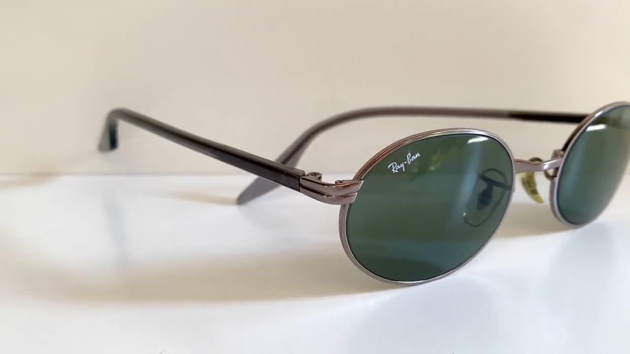 小物 B&L Ray-Ban USA Sidestreet Oval W2187 50mm VINTAGE B&L RAY BAN W2187 G15 OVAL GUNMETAL SIDESTREET