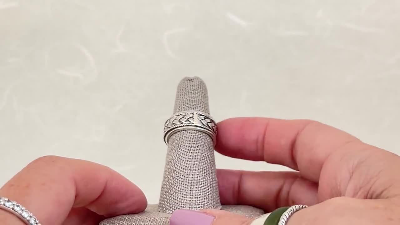 Sterling Silver Woven store Pattern Spinning Ring SR-4208