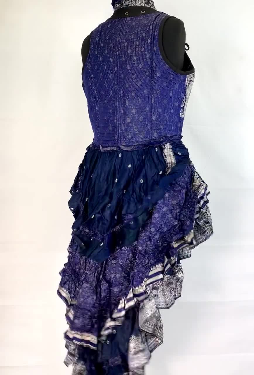L. Varuna Corset Bustier Dress in Silk Brocade With Long Body. Larp,  Steampunk, Gothic 