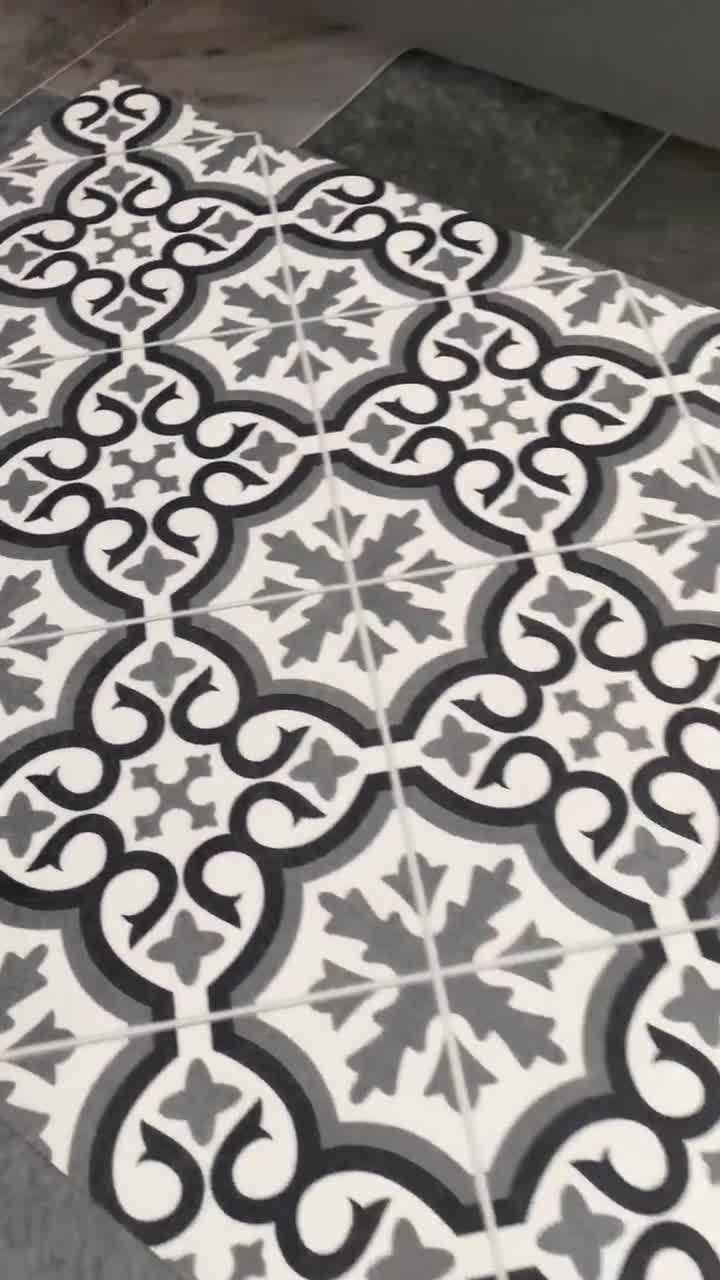 Tappeto runner marocchino in vinile con motivo effetto piastrelle per  pavimenti di cucina, corridoio e bagno, tappetino decorativo in linoleum  PVC Marrakesh -  Italia