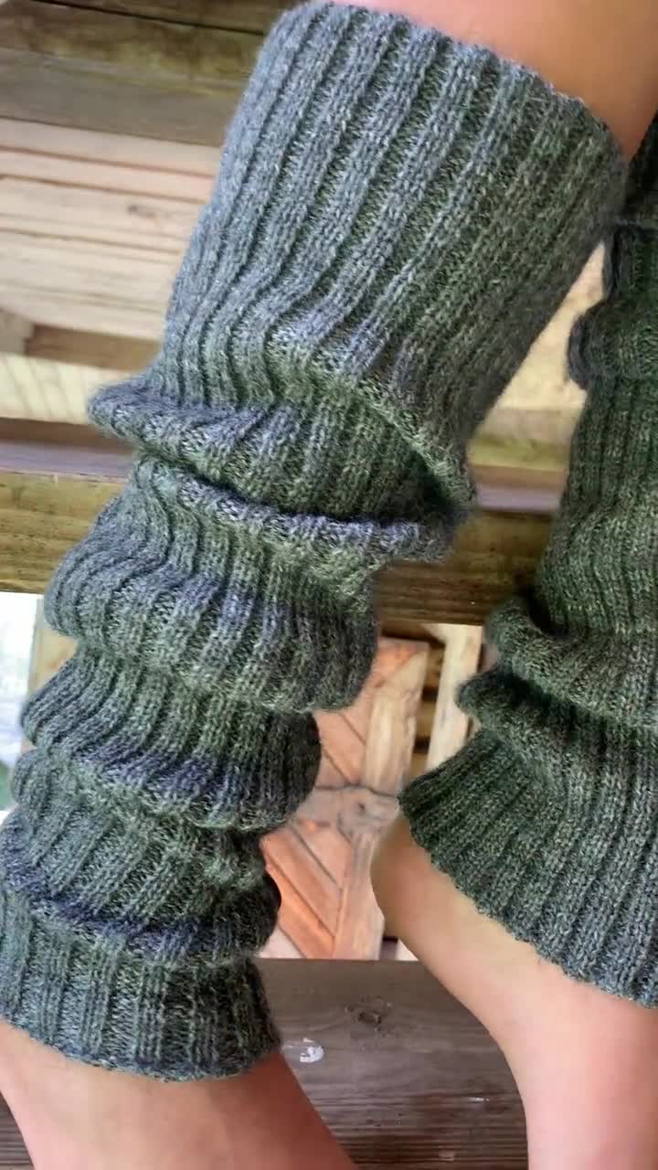 Hand Knitted 100% Merino Wool Legwarmers, Womens Knee High Welly