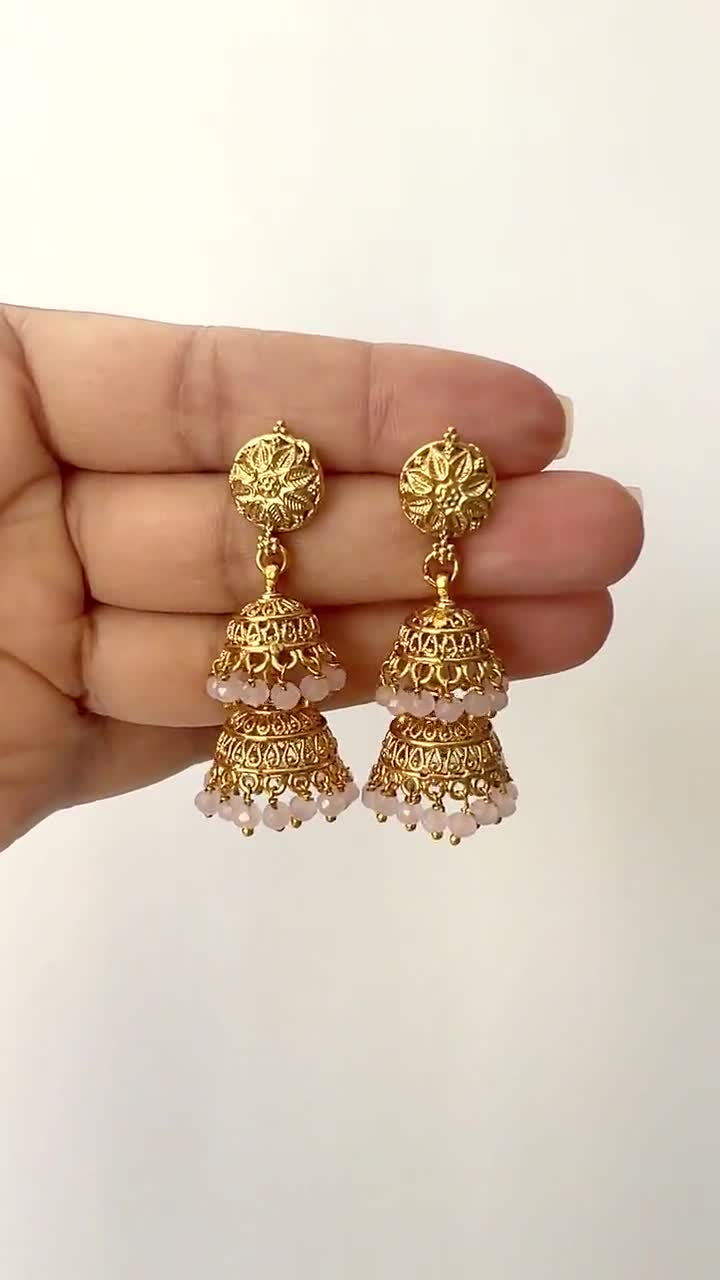 Gold 2 in 1 Hanging Earrings – Hirapanna Jewellers