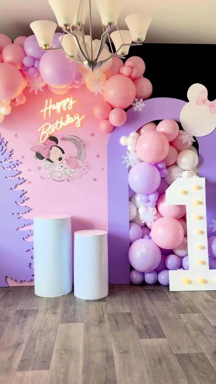 Balloon garland DIY kit Minnie Mouse, Butterfly, Fairy, Princess Pastel pink and lilac, Baby Shower, Birthday, Bridal shower balloon arch video poster