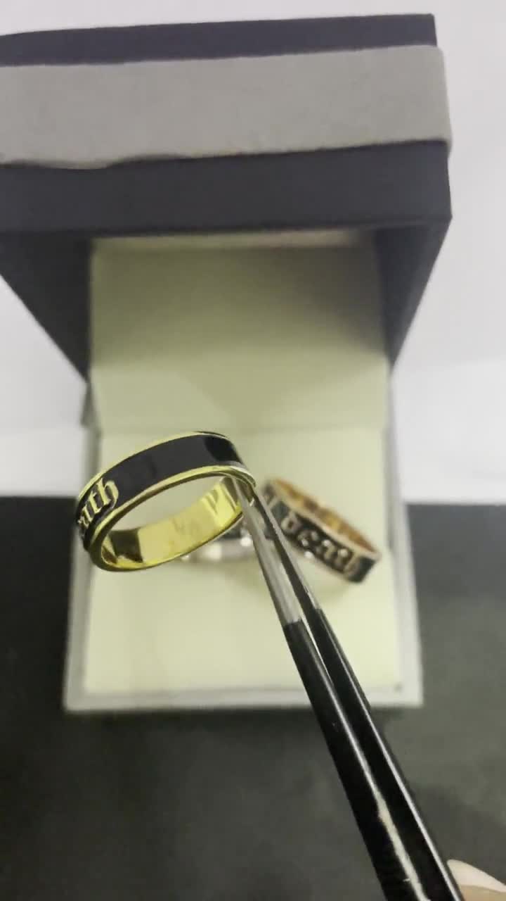 Til Death Black Enamel Band - 4mm 14K White Gold / 10 by Marrow Fine