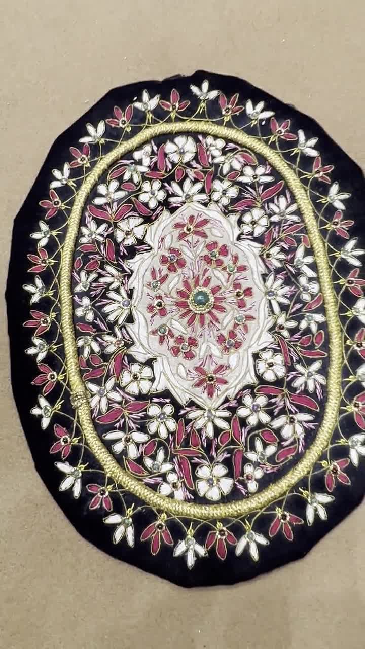 Royal Silk Jewel Art Hand Embroidered Wall Hanging Jewel 
