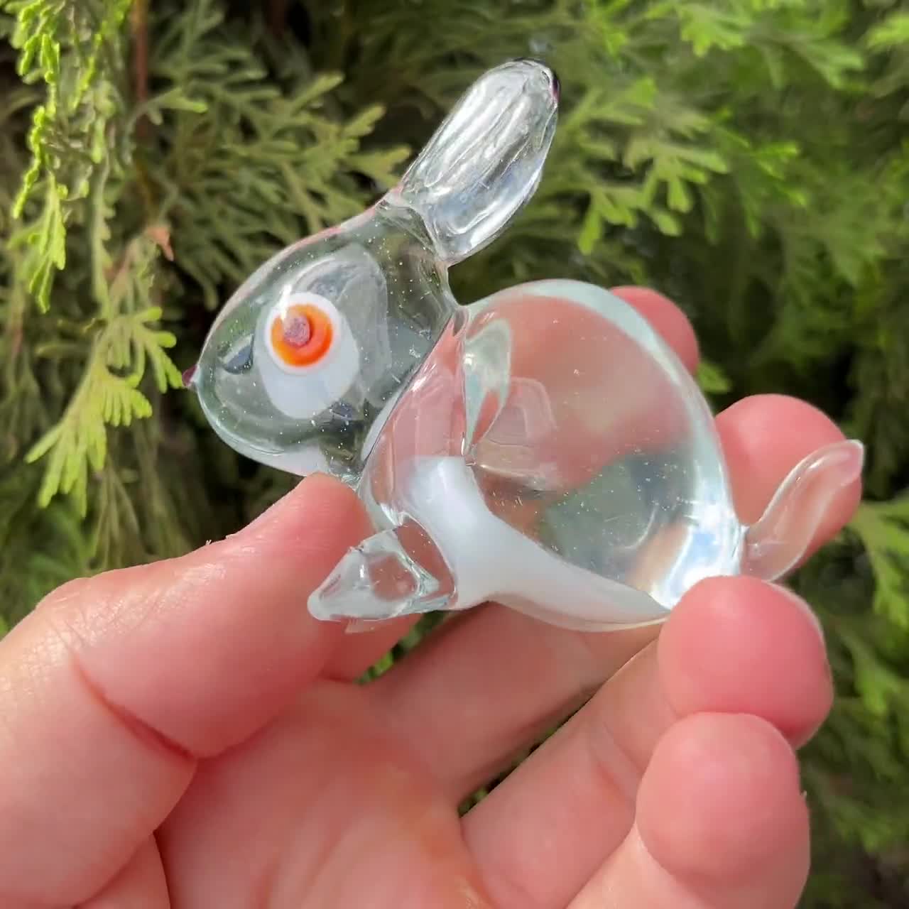 Statue Lapin Festival Boule Disco Lapin En Verre Réfléchissant - Décoration Funky Pour Fête Et Festival - 13cm Décoration Fête Réfléchissante