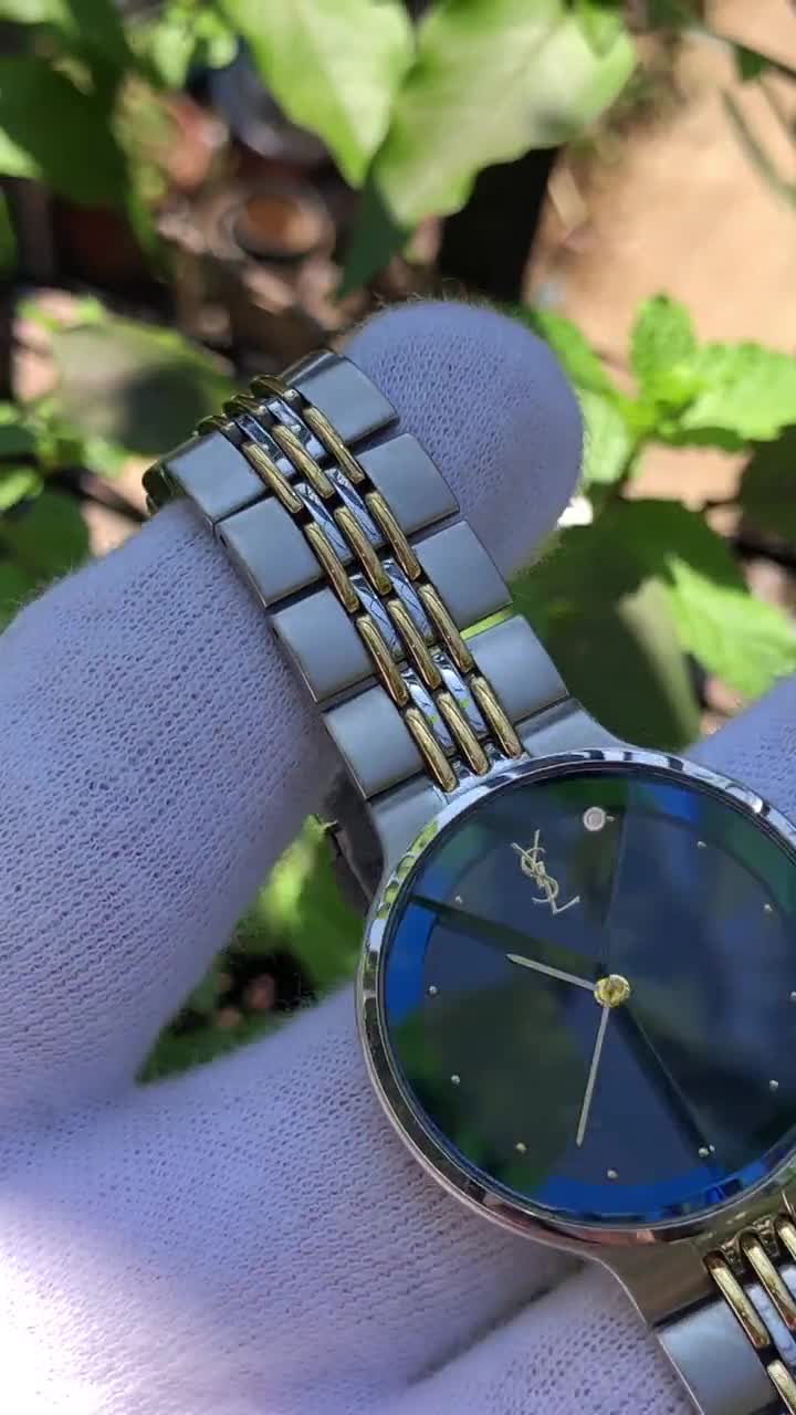Reserved Rare Vintage YSL Yves Saint Laurent Watch: Blue Dial