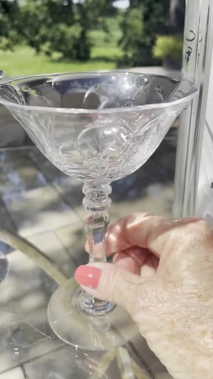 Kira Hand Etched Martini Glass + Reviews | CB2