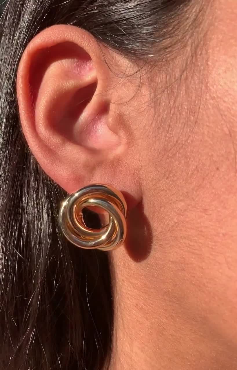 Produktbild von Clip-On Ohrringe Im Retro-Kettenglied Design – 3cm, Goldton, Metall, Kein Piercing Nötig