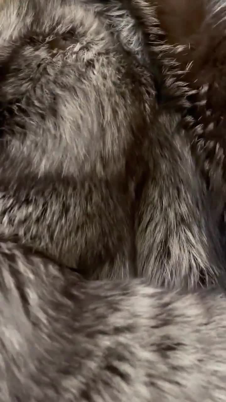 贅沢なファーフード付きスカンジナビア産シルバーフォックスファー