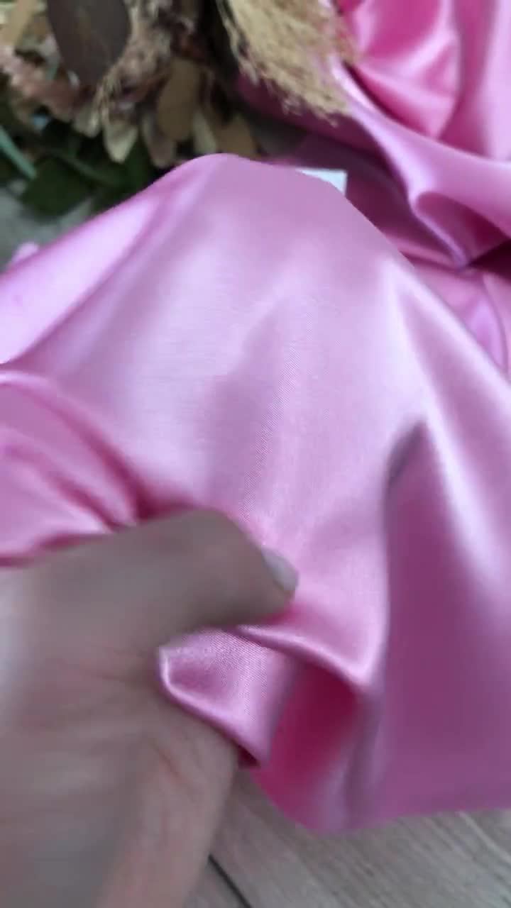 Biscuit Blush Silk Satin Fabric by the Yard, Soft Silk for Dresses