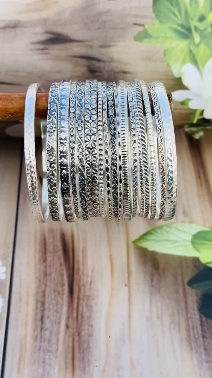 【Genri Lux 925SILVER HAND MADE BANGLE】 Men's 925 Silver 1.03ct Emerald Foxtail Woven Bangle - Atolyestone