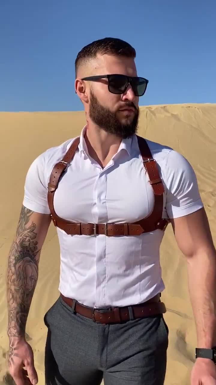 Exquisite Leather Harness for Men: BDSM Men's Harness -  Denmark