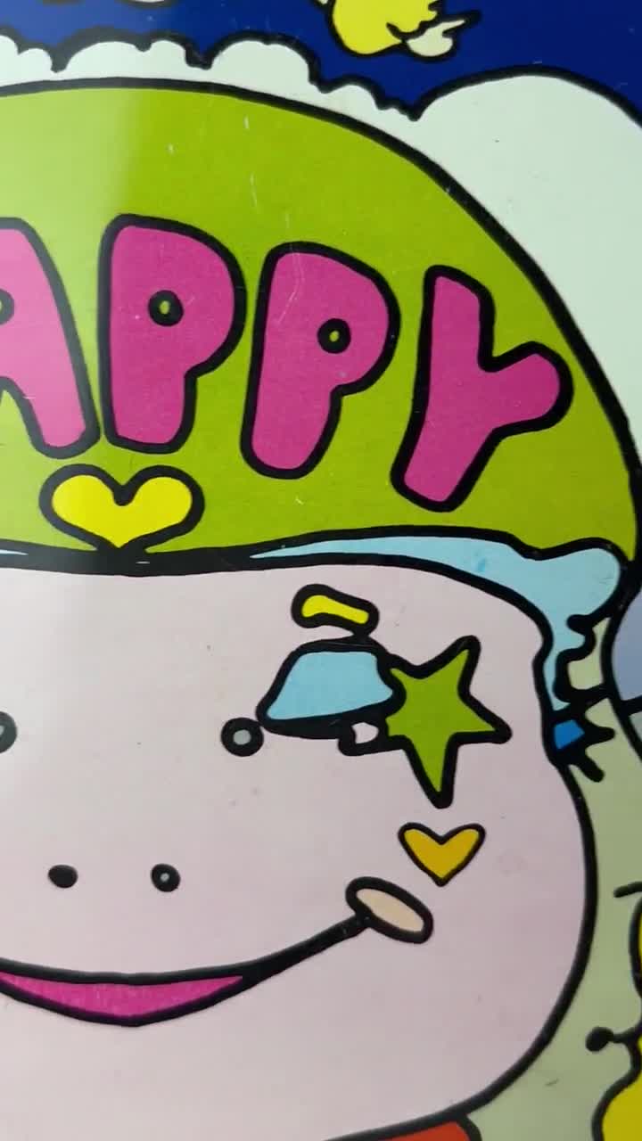 Peter Max Happy Metal Tray 1960s Pop Art Original