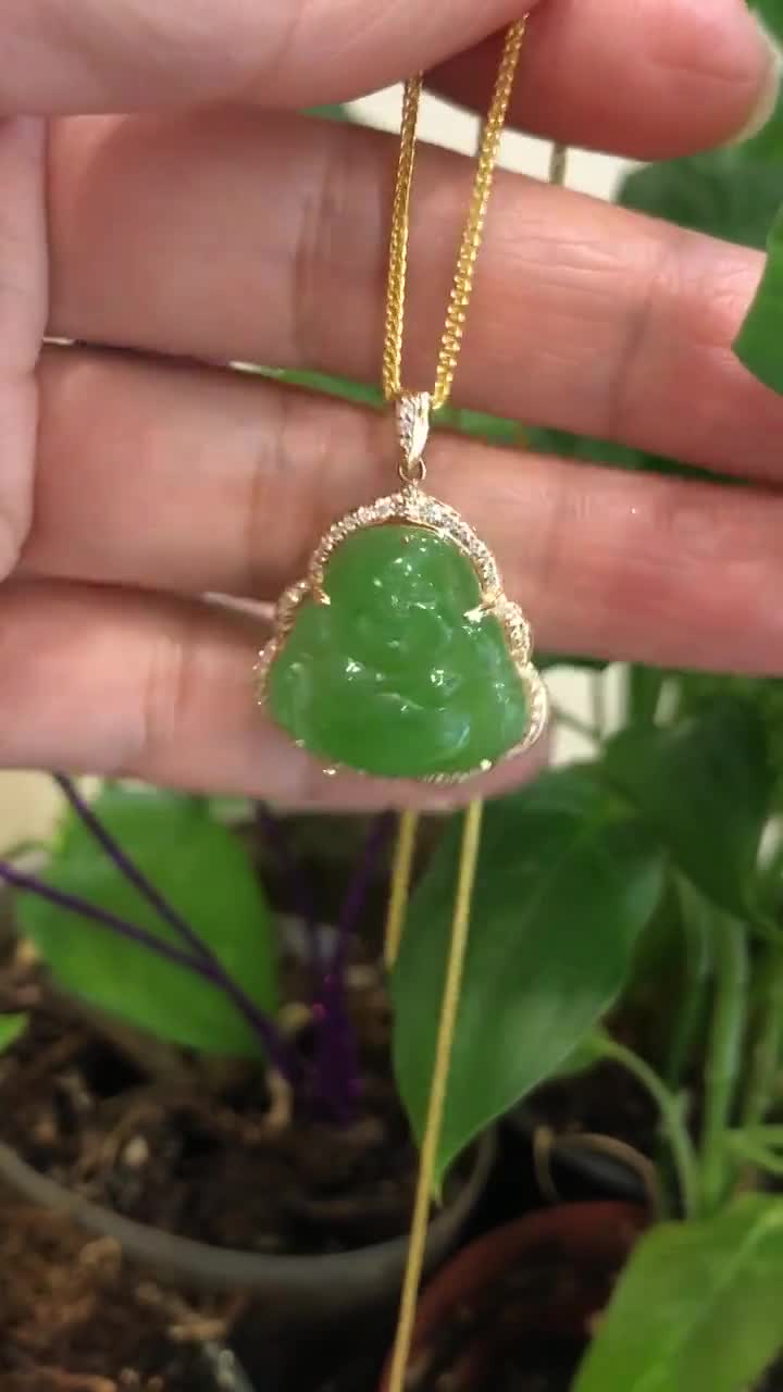 Genuine Jade Happy Buddha |Genuine Apple Green Jade Happy Buddha Pendant Necklace | Gemstone and Jade Jewelry, Nephrite Jade Jewelry | RealJade , Find