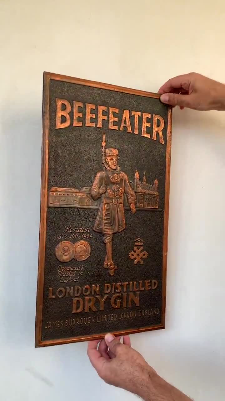 Vintage Billboard, Gin Advertisement, Beefeater London Dry Gin