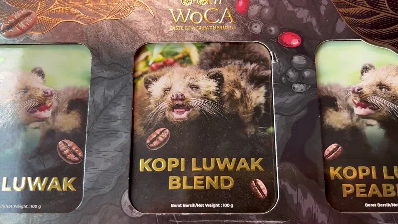 Wild Kopi Luwak Coffee Beans: Bali Indonesia, Medium Dark Roast