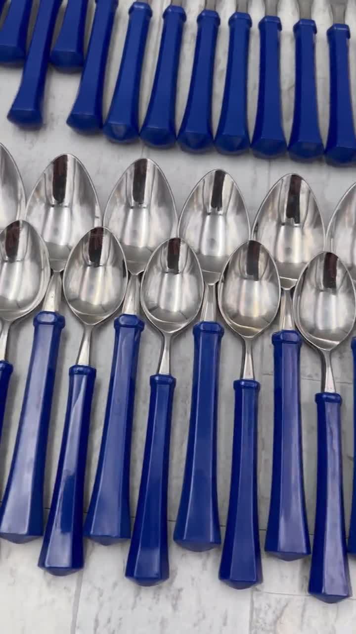 Vintage Oxford Hall Flatware Set: Blue Perfectionwear, Service for
