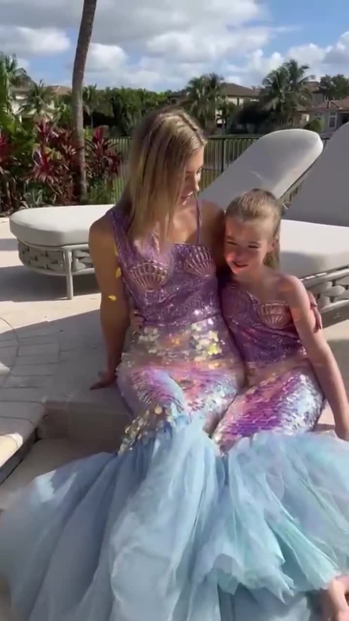 Meerjungfrau Schwanz Kleid, Mädchen Prinzessin Geburtstagskleid