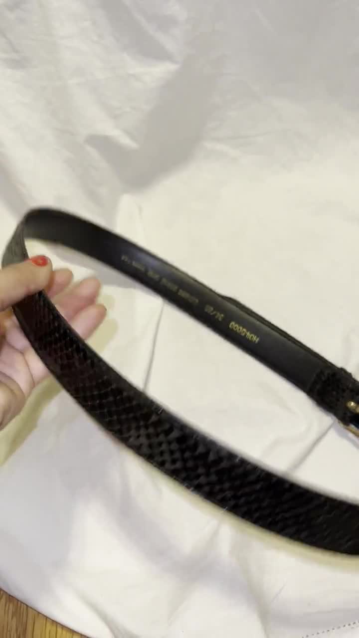 VINTAGE SNAKE SKIN Belt,vintage Snake Belt,vintage Black Snake