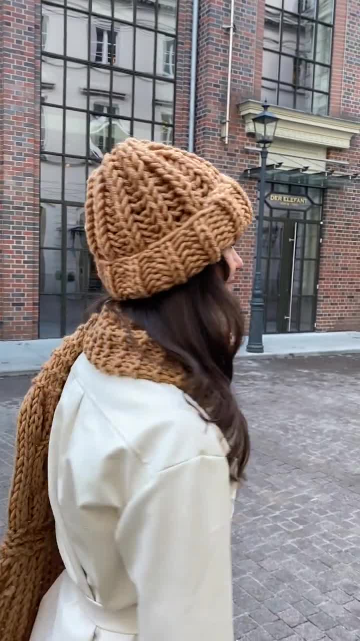 Bonnet épais en tricot super dense de haute qualité