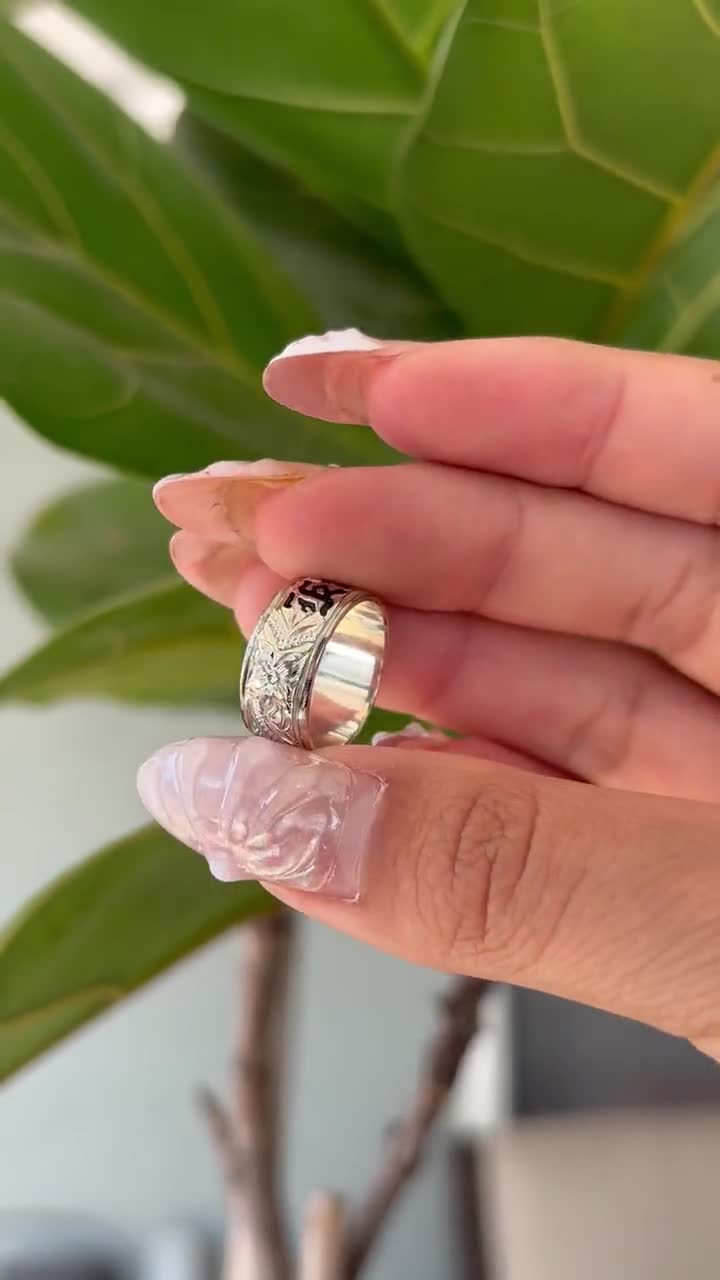 Hawaiian 925K Sterling Silver Black Kuuipo Jewelry Wedding
