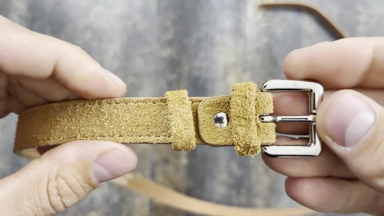 Camel Beige Classic Suede Leather Belt