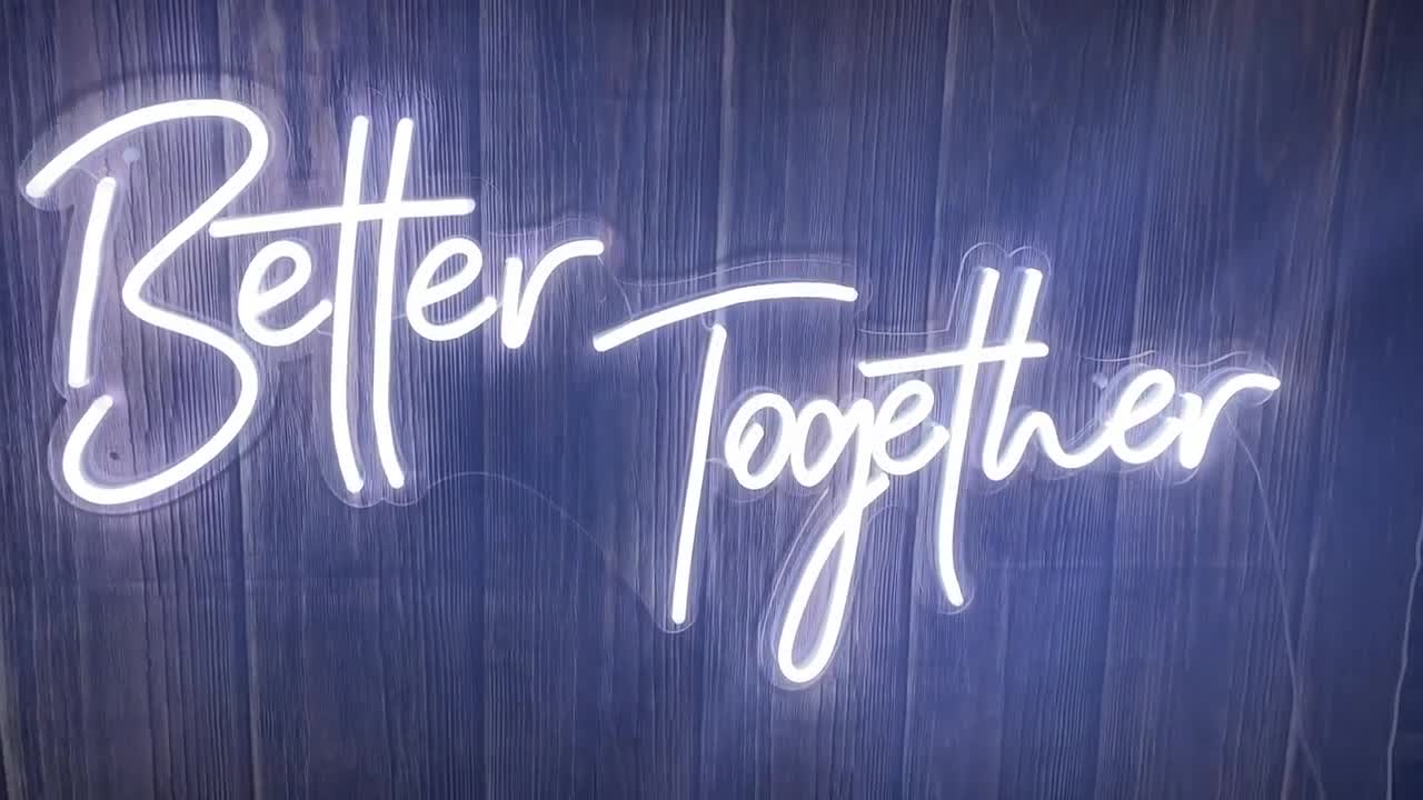 Better Together LEDネオンサイン：結婚記念日パーティーの装飾 - Etsy