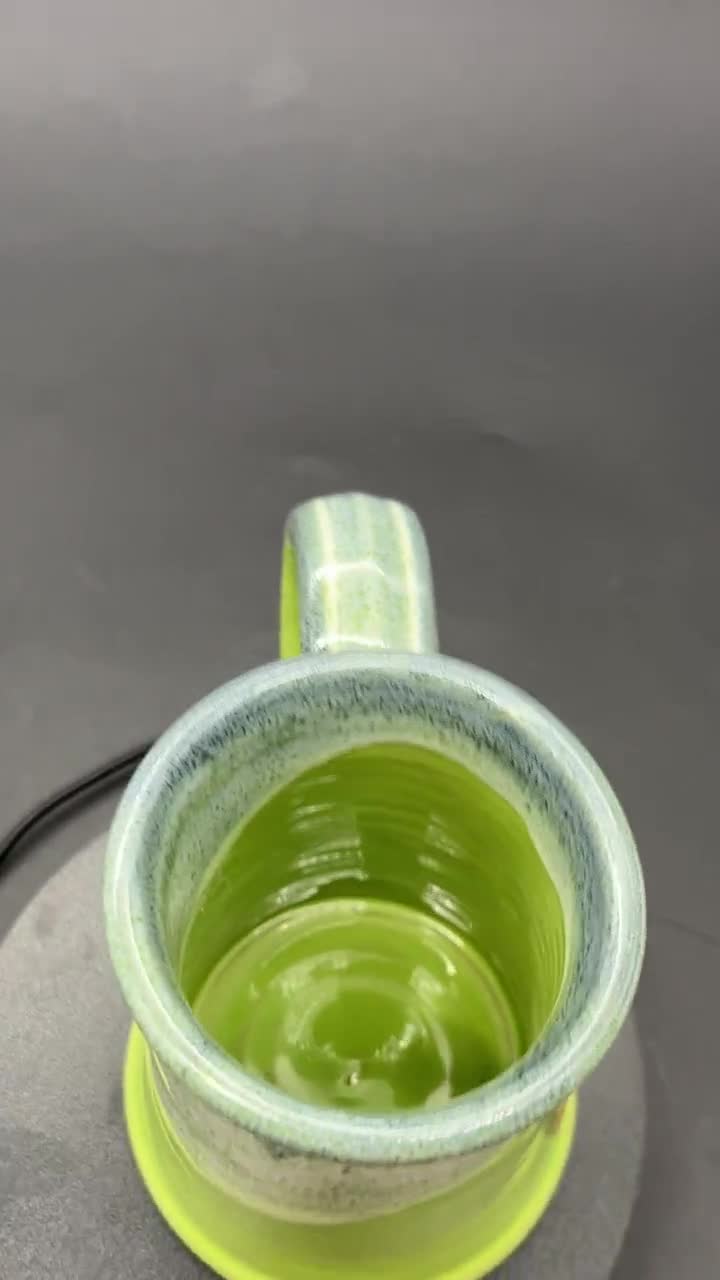 Deneen Pottery USA Hand Thrown Bright Green Glaze Sea Rock Inn