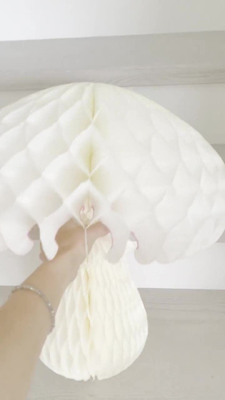 Abaodam Wedding Decor Wedding Decor Wedding Decor 3Pcs 3D Mushroom Shaped  Honeycomb Paper Mushroom Honeycomb Ornament for Birthday Party Supply, 30cm