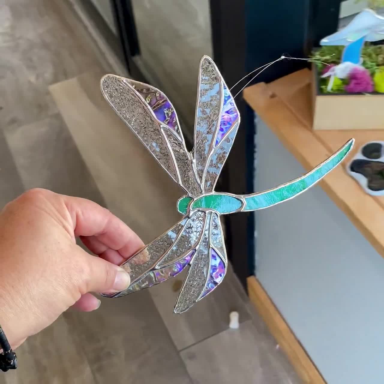 Acchiappasole in vetro colorato da appendere alla finestra, a