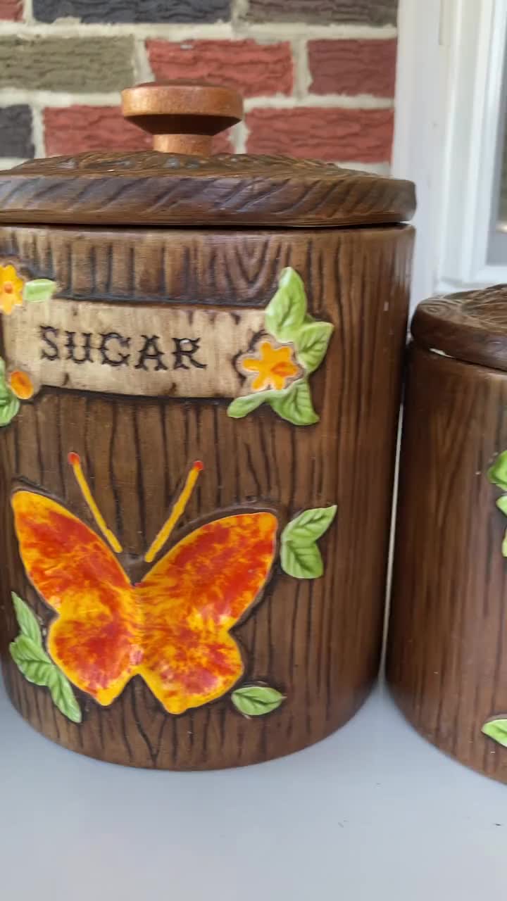 Vintage 1970's Ceramic Treasure Craft Whimsical Boho Orange