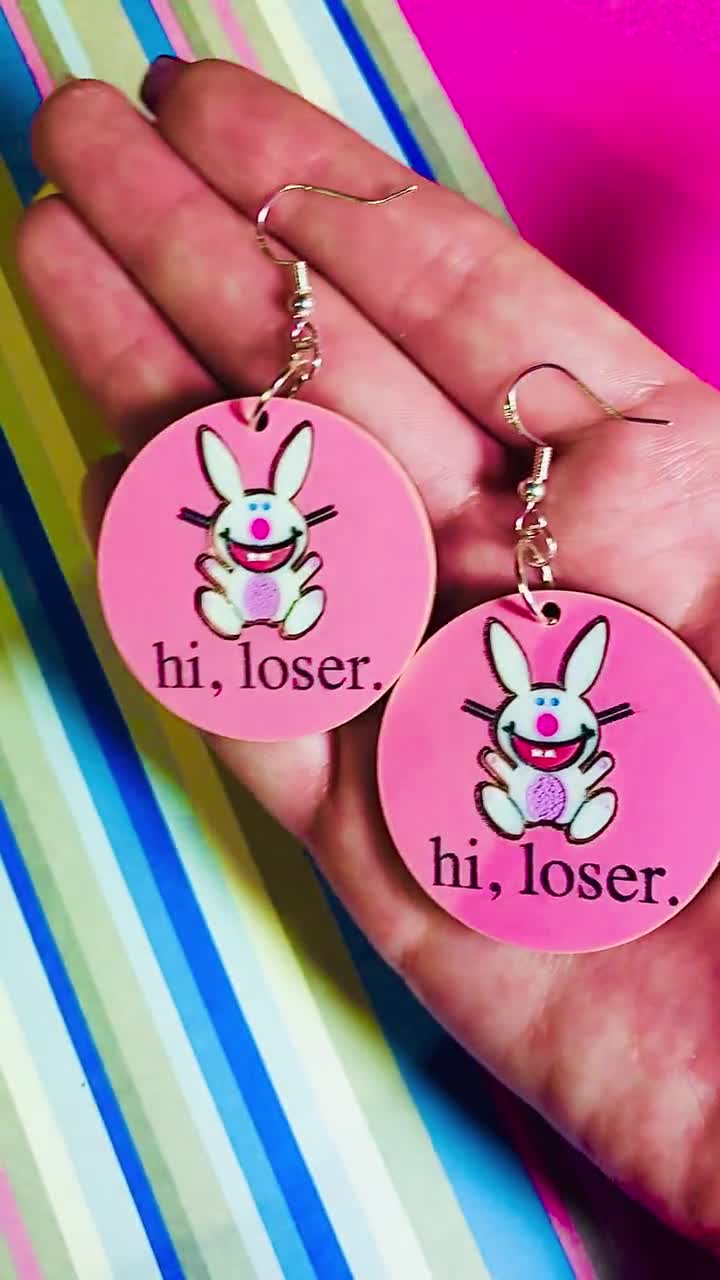 ヘアアクセサリー Hashtag DDD Colorful Dopamine Rabbit Earrings/Ear Clips Happy Bunny Earrings - Etsy