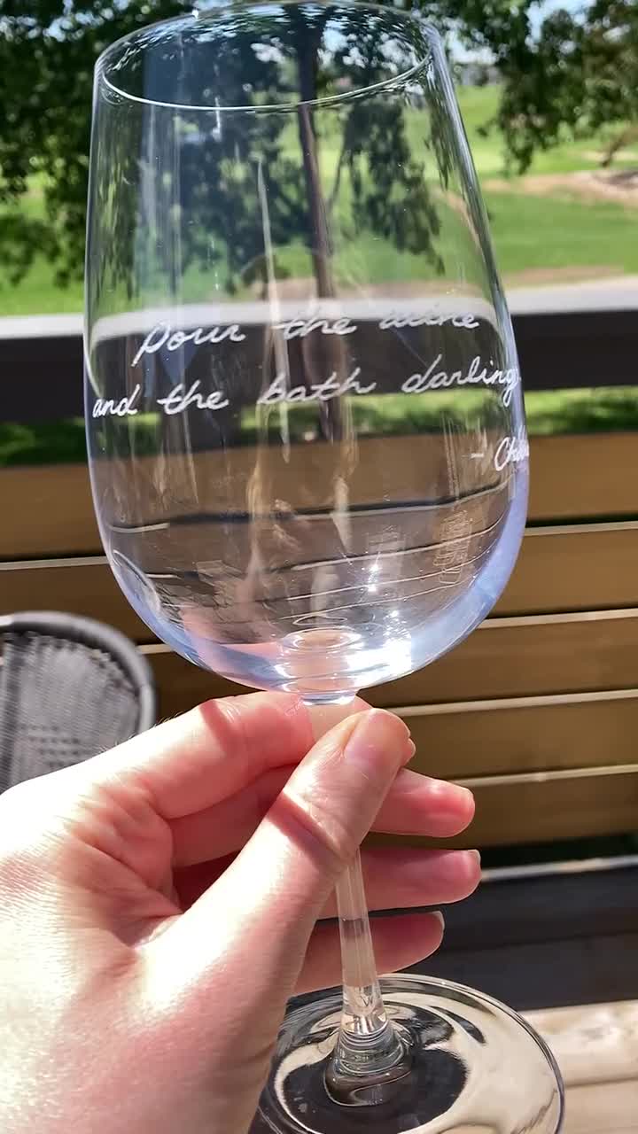 HAND ENGRAVED WINE GLASSES These wine glasses were hand engraved by me &  filled with a specialized gold wax ✨🍷 . . . . . #handengraved…