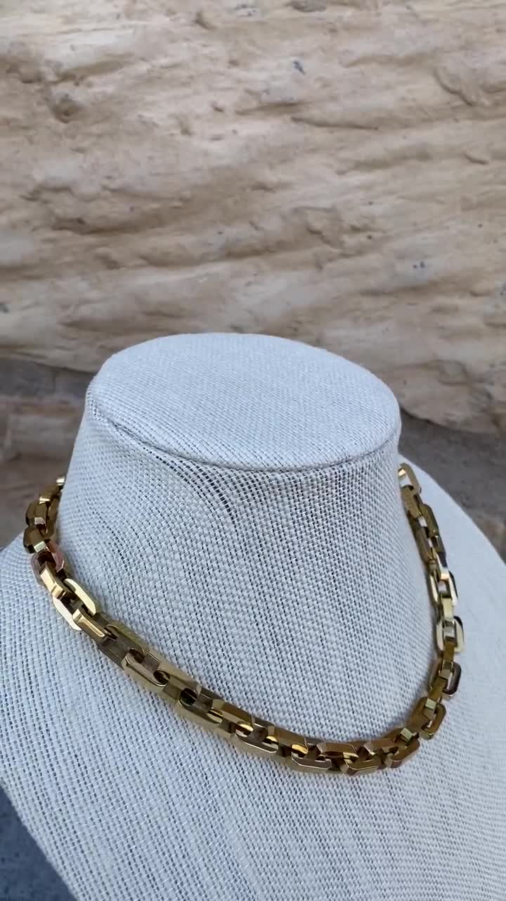 Eddie Borgo 12 K Gold Plate Supra Link Necklace & Earrings
