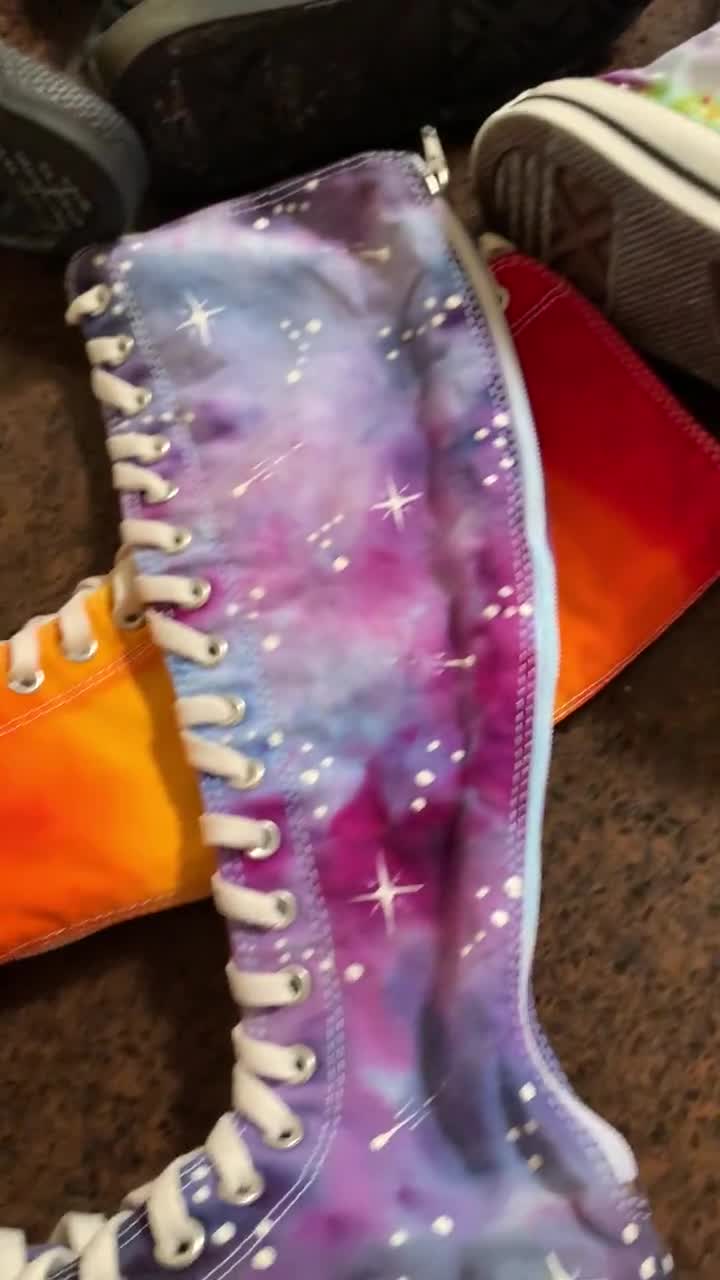 Tie Dyed Galaxy Knee High Converse Mens 4 Womens 6