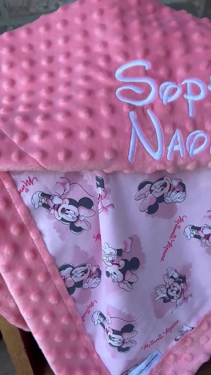 Personalized Minnie Mouse Blanket | Minnie Mouse | Frame Style Border | Embroidery | Baby Shower Gift | Soft Blanket | Disney Cotton & Minky video poster