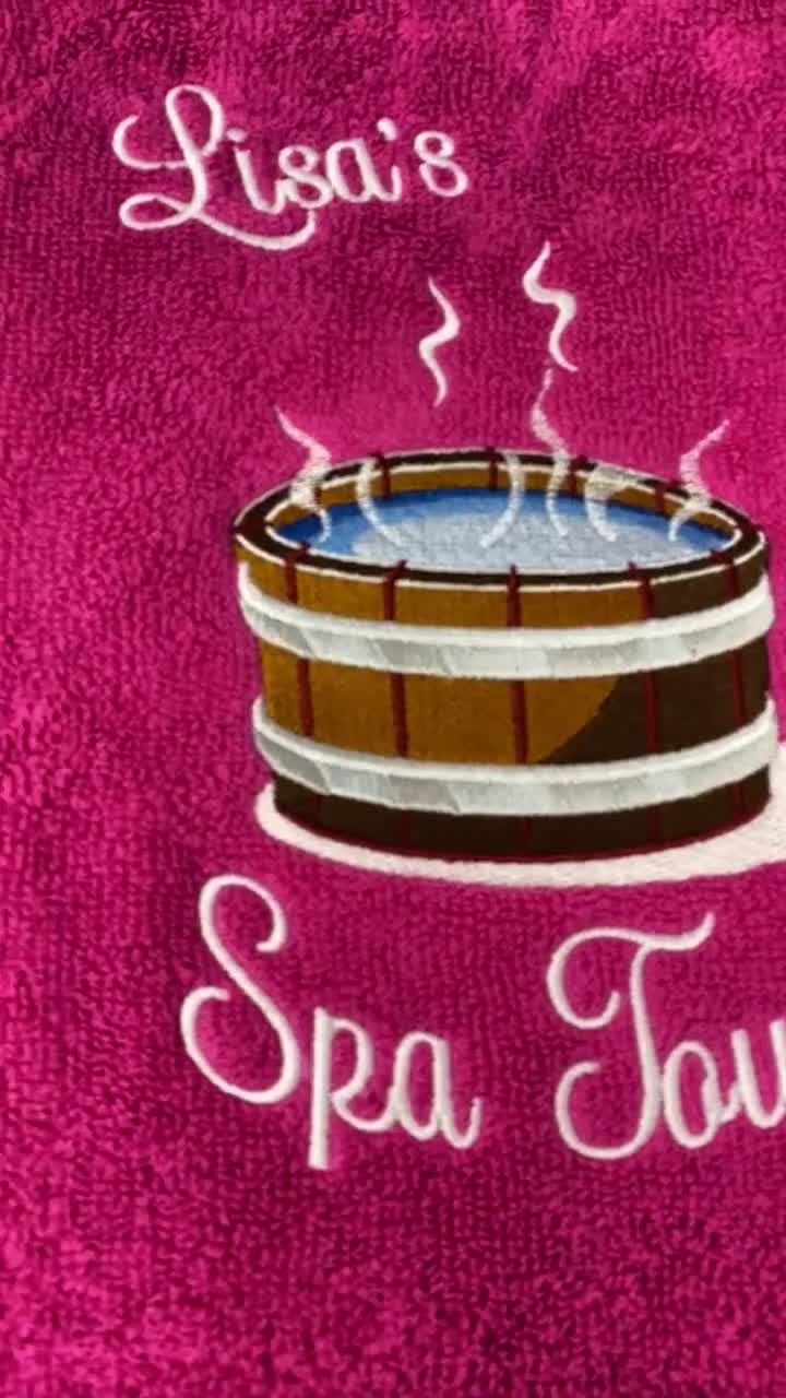 Personalised Spa Towel Embroidered Hot Tub Design Custom 