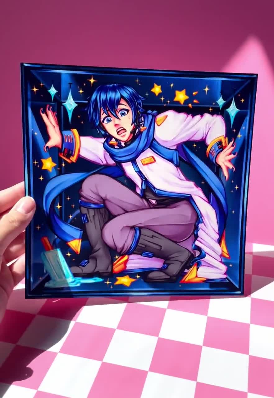 Kaito - Vocaloid Art Print - 8x8 Inch Square Print Satin Cardstock