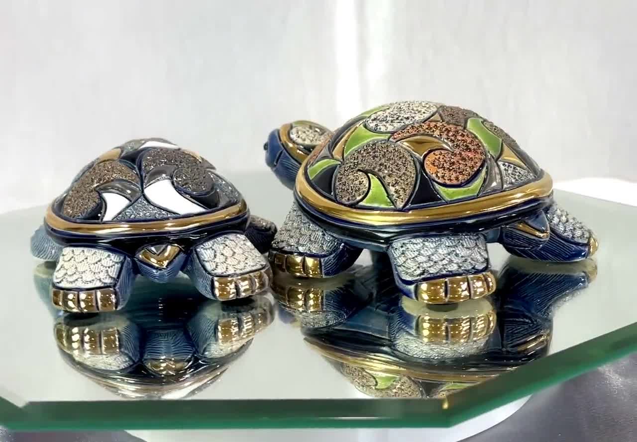 Handmade Ceramic Sculpted Galapagos Turtle Family - De Rosa