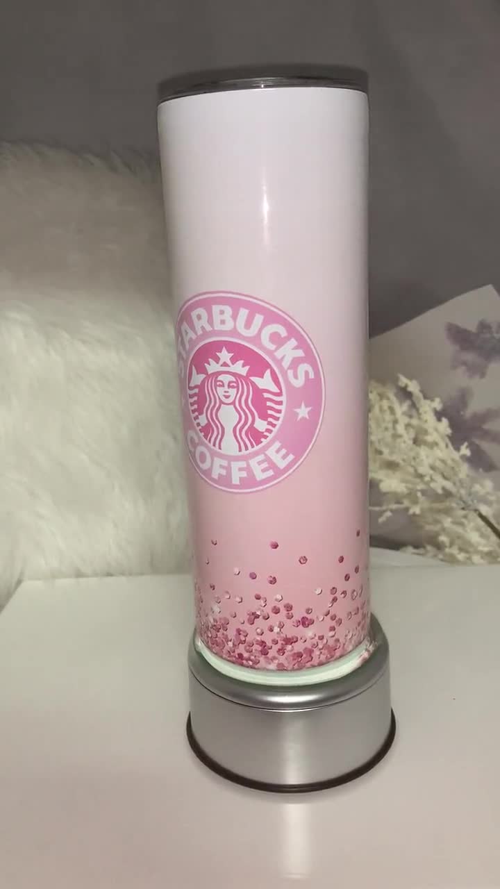 Hot Pink Glitter Gradient Skinny Tumbler with Straw, 20oz – Hello